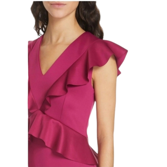 Ted Baker London Women's Alair Ruffle  Peplum Bodycon Dress Pink Size 5 (US 12) - Picture 3 of 10